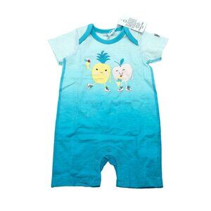 Polarn O. Pyret Baby Boys Pajamas Romper One-Piece Cotton Blue 4-6 Months